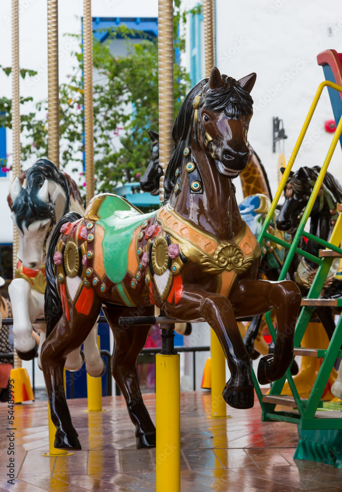 The Horse in merry go round at carnival