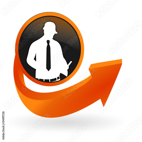 professionnel sur web bouton flèche orange