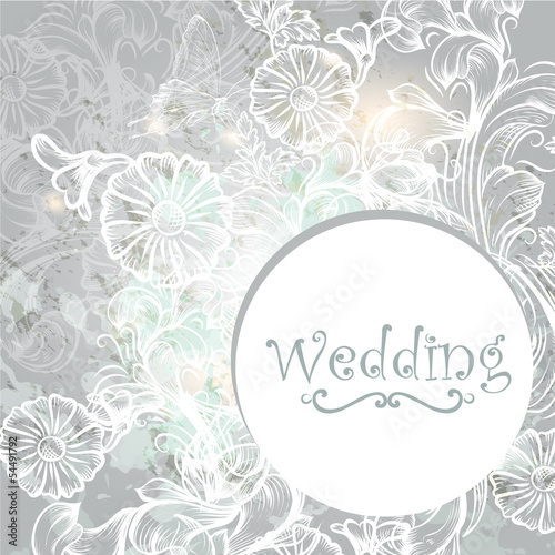 Wallpaper Mural Cute wedding background in blue color Torontodigital.ca