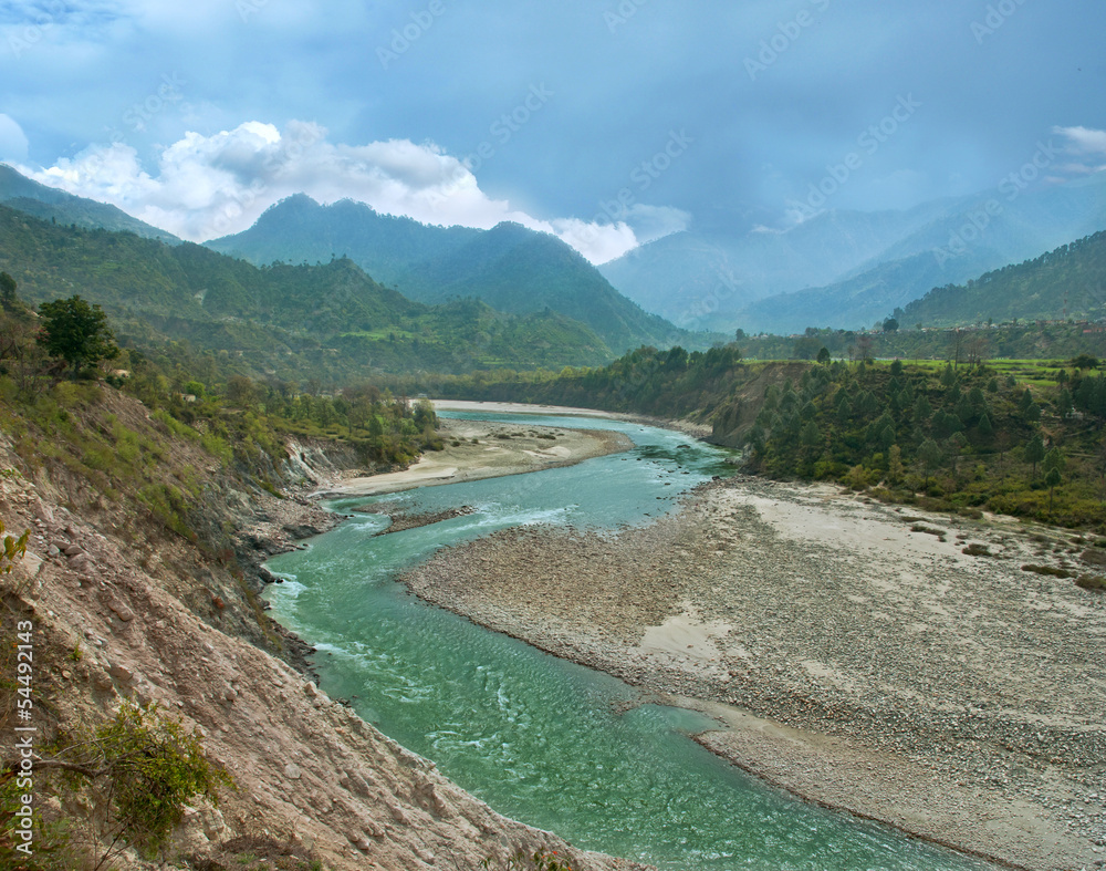 mountain Alaknanda river in the Himalayas mountain Alaknanda river in the Himalayas