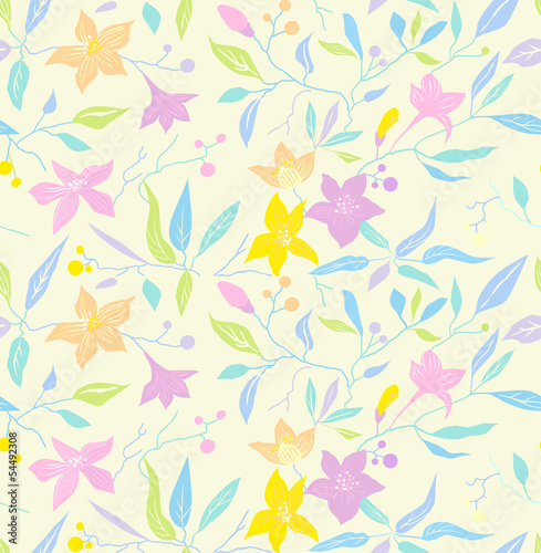 pattern; seamless; flower; pastel, light