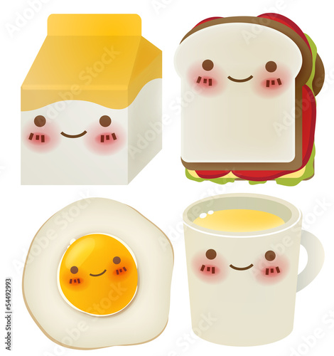 Set of Lovely Breakfast