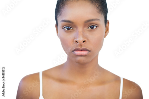 Photography Unsmiling woman looking at camera
