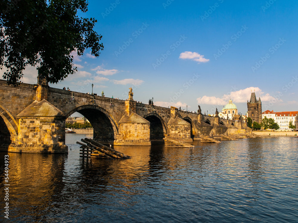 Charles Bridge and Old Town Bridge Tower in Prague