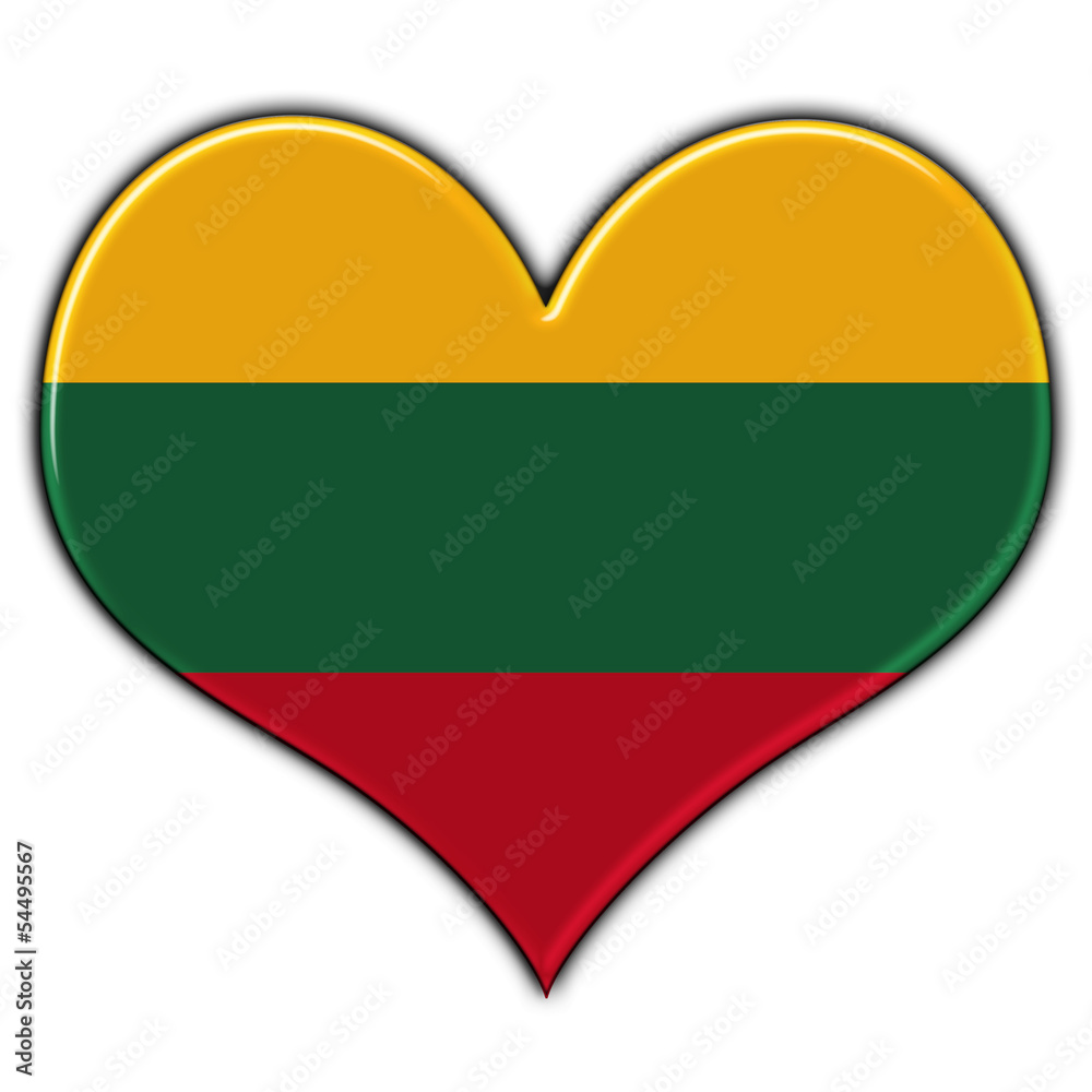 Coração com a bandeira da Lituânia Coração com a bandeira da Lituânia