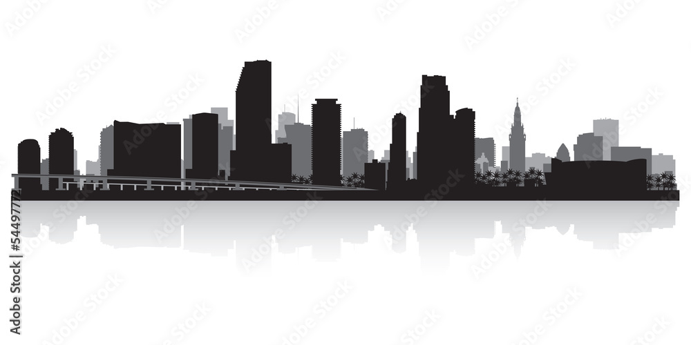 Miami city skyline silhouette
