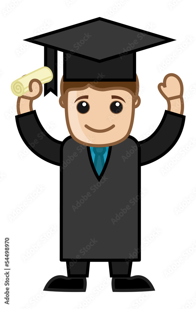 Graduation Success - Cartoon Office Vector Illustration Graduation Success - Cartoon Office Vector Illustration