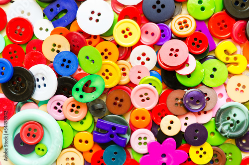 Colorful plastic sewing buttons