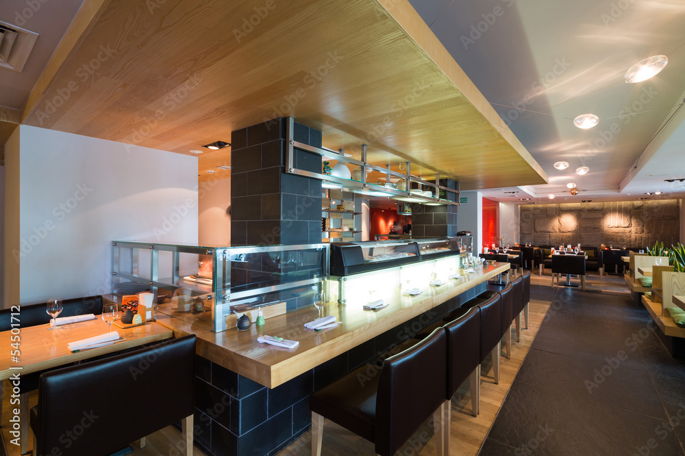 The cozy cafe with modern interior. The cozy cafe with modern interior.