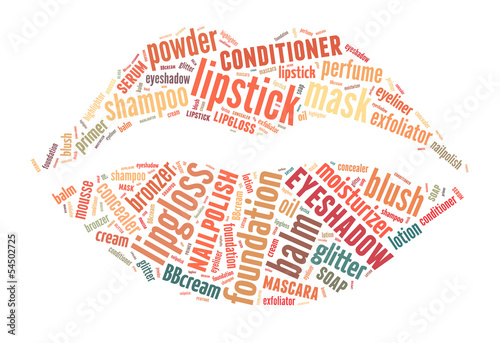 Beauty products word cloud