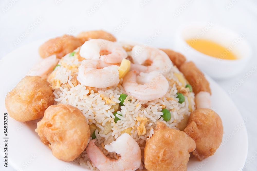 Chinese fried rice with prawn Chinese fried rice with prawn