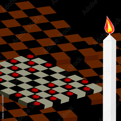 abstract background, vector style, checkers in 3D