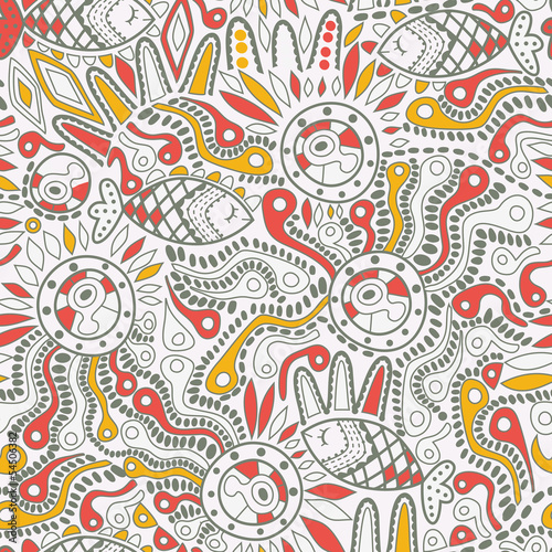 Ethnic seamless pattern. Copy square to the side and you ll get