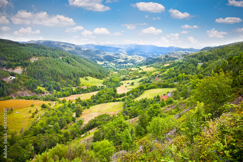 Idyllic landscape  of  Mokragora mountain , Serbia.