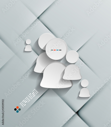 Illustration of white sticker user icon