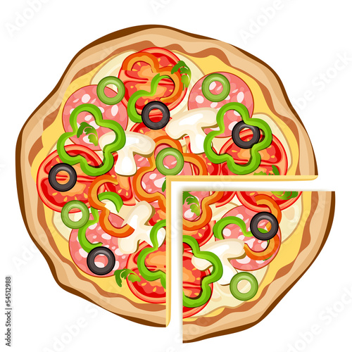 Pizza on a white background