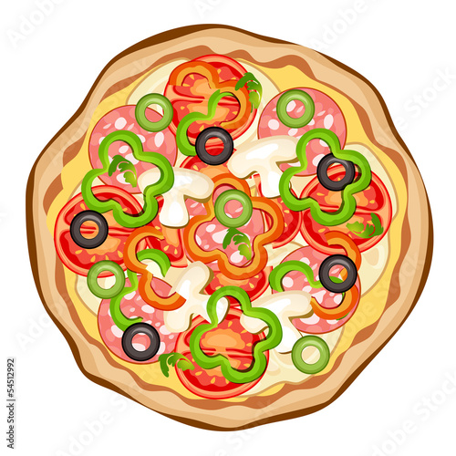 Pizza on a white background