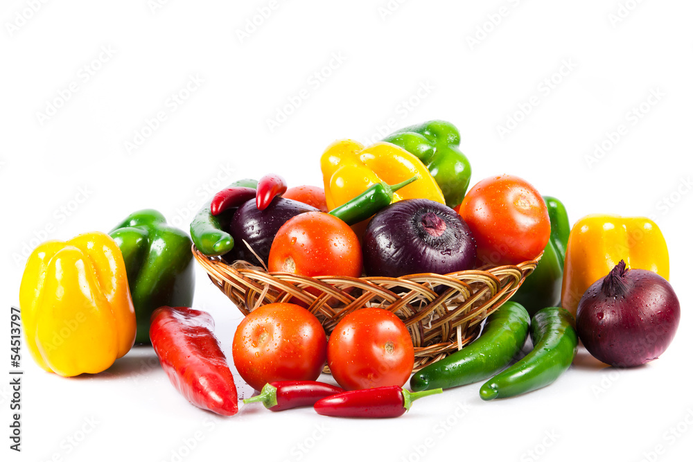 different vegetables isolated on white background different vegetables isolated on white background