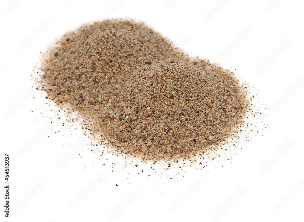 macro pile desert sand isolated on white background macro pile desert sand isolated on white background