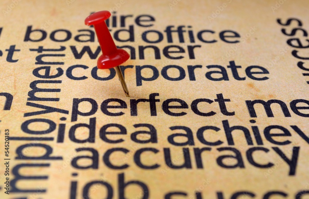 Push pin on perfect text