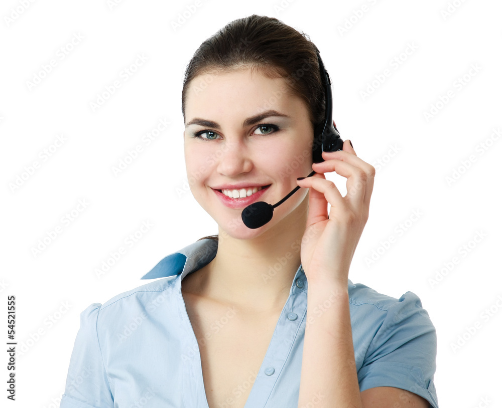 Beautiful business woman with headset. Call center. Beautiful business woman with headset. Call center.