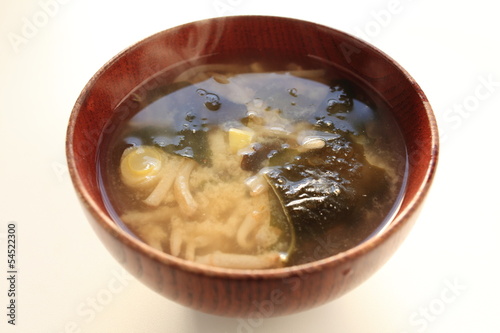 soy sprout and seaweed miso soup