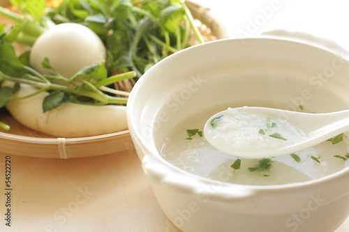 Japanese congee with seven types of herb for blessing good healt
