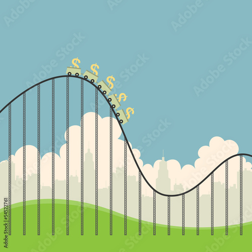 Dollars on Roller Coaster