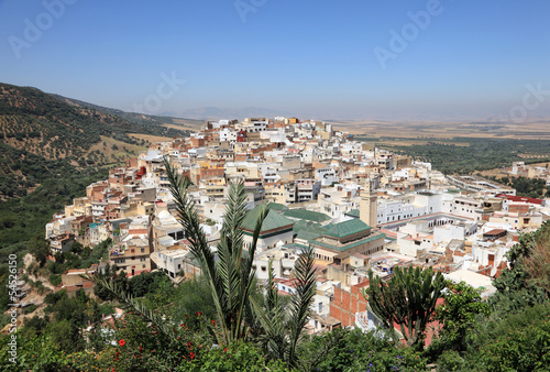 View over the Town Moulay Idriss, Morocco, North Africa