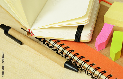 Notebooks, pen and stickers