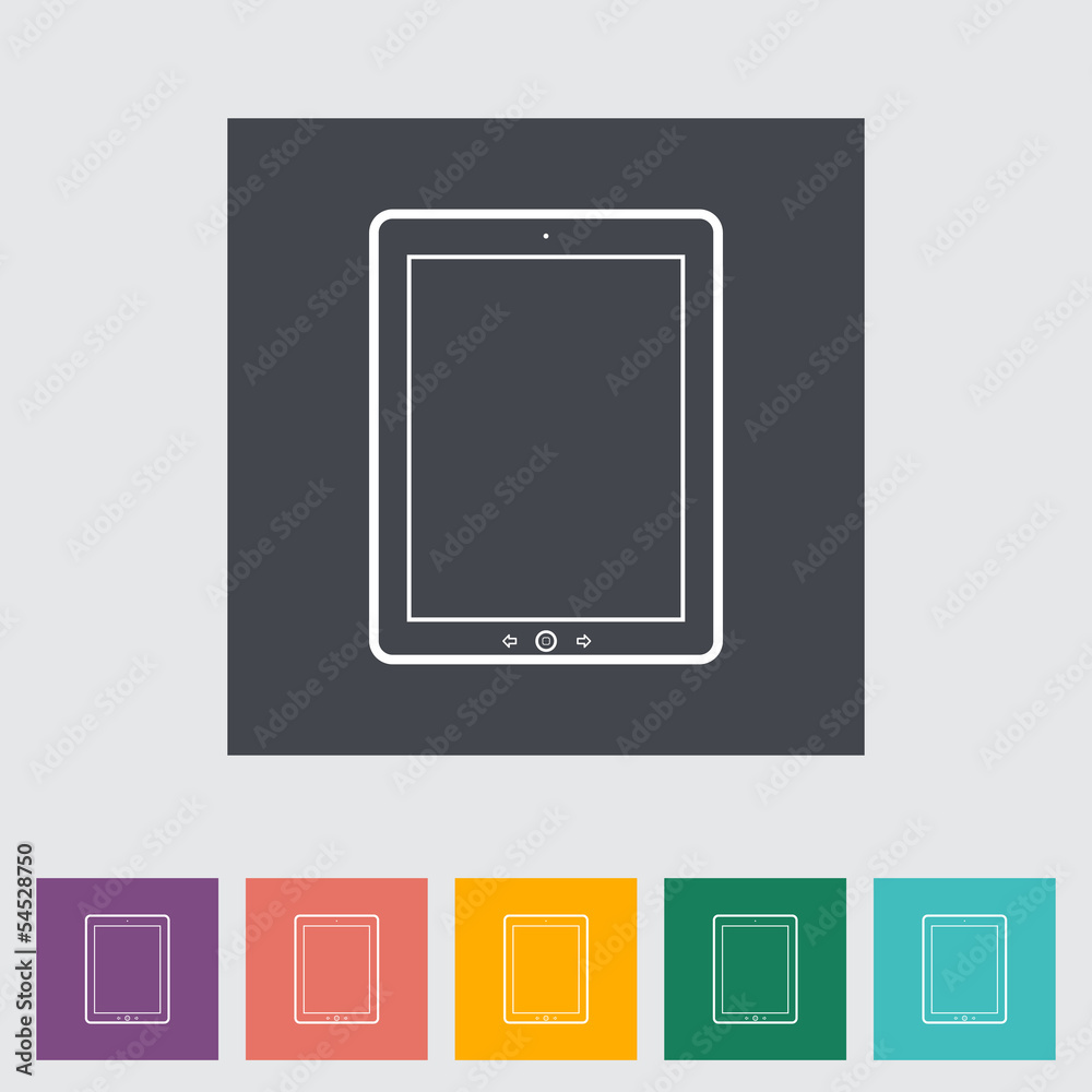 Tablet PC flat icon.