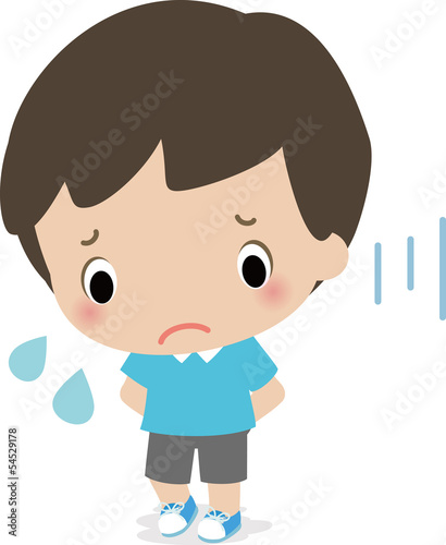 悩み事がある小さな男の子