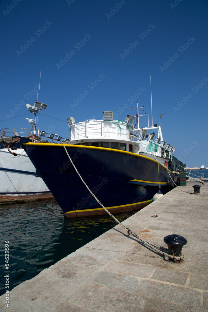 Naklejka premium Fishing boat in the port