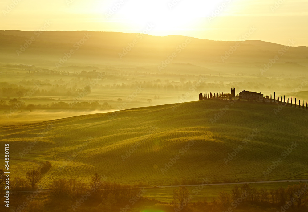 Obraz premium Wieś, San Quirico´Orcia, Toskania, Włochy