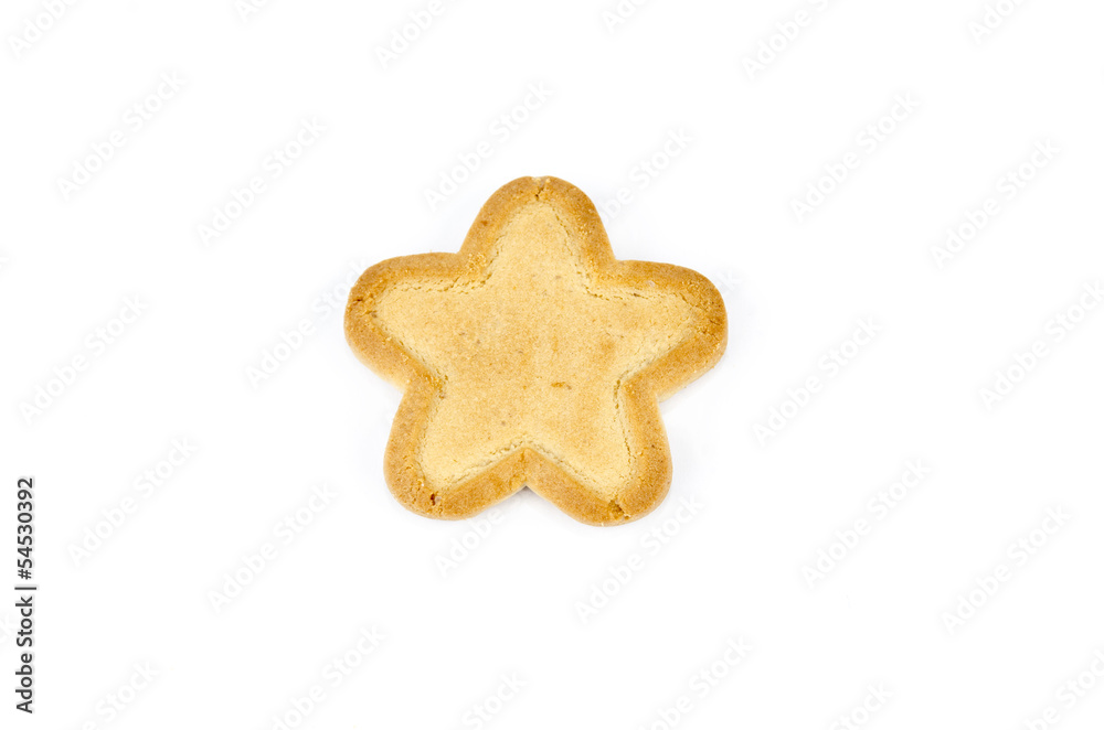Star shaped biscuit - Isolated on white Star shaped biscuit - Isolated on white