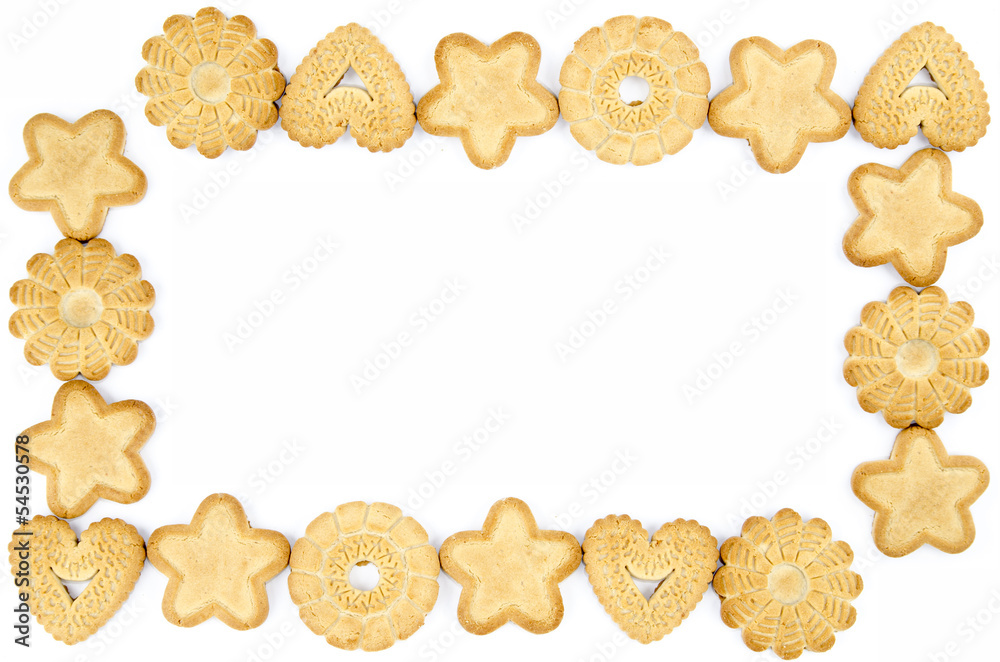 Frame made of biscuits - Isolated on white