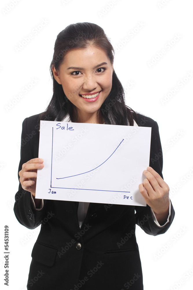 Beautiful business woman smiling happily Success. Beautiful business woman smiling happily Success.