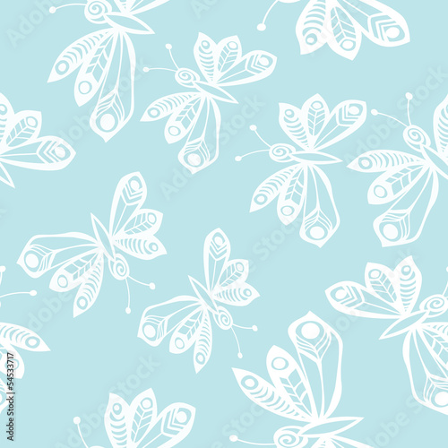 Romantic butterfly seamless pattern.