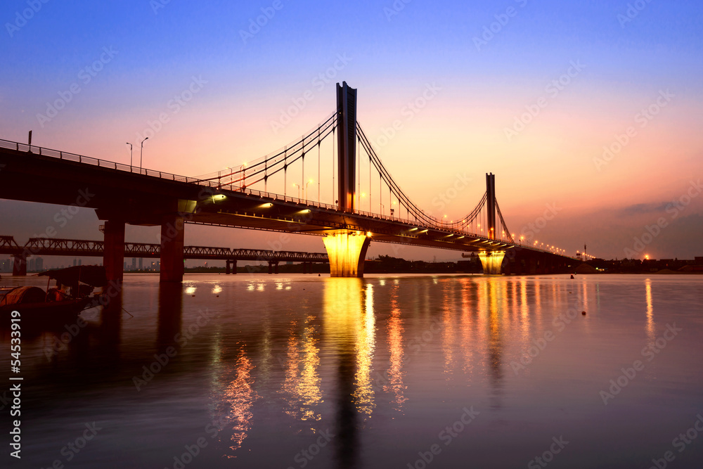 Sunset beautiful bridge