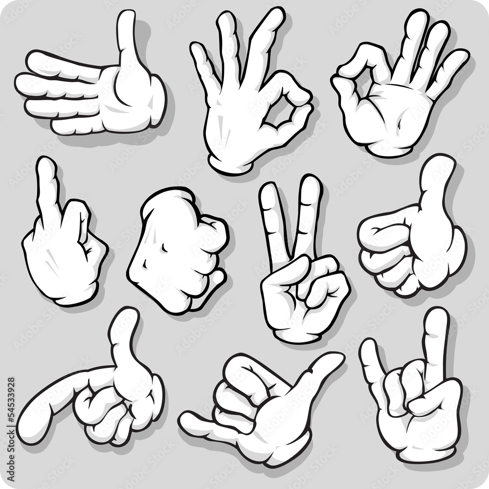 Cartoon Hand Collection Stock Vector | Adobe Stock