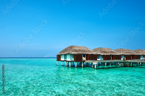 Beautiful beach with water bungalows