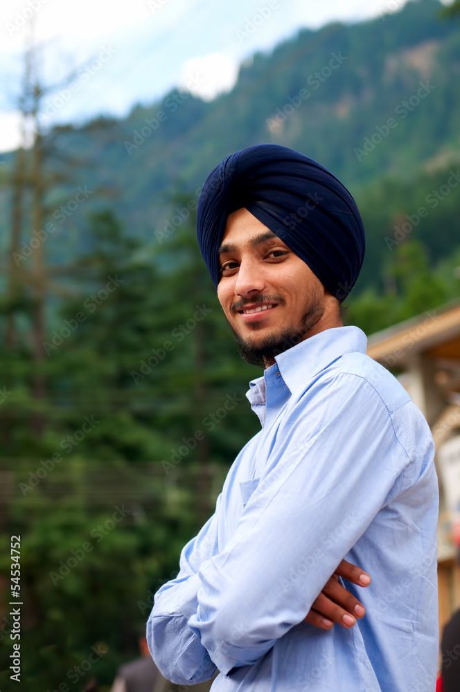 portrait of a young Sikh in India portrait of a young Sikh in India