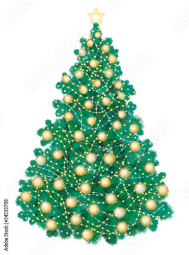 Vector of Christmas tree isolated .