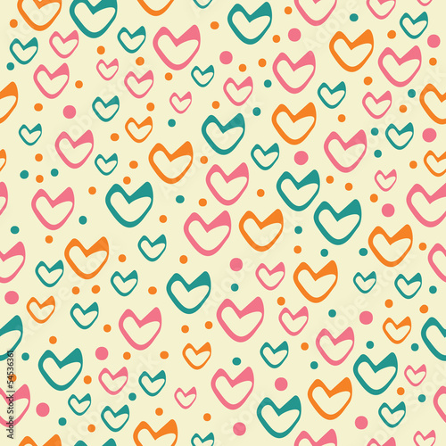 romantic seamless pattern with hearts