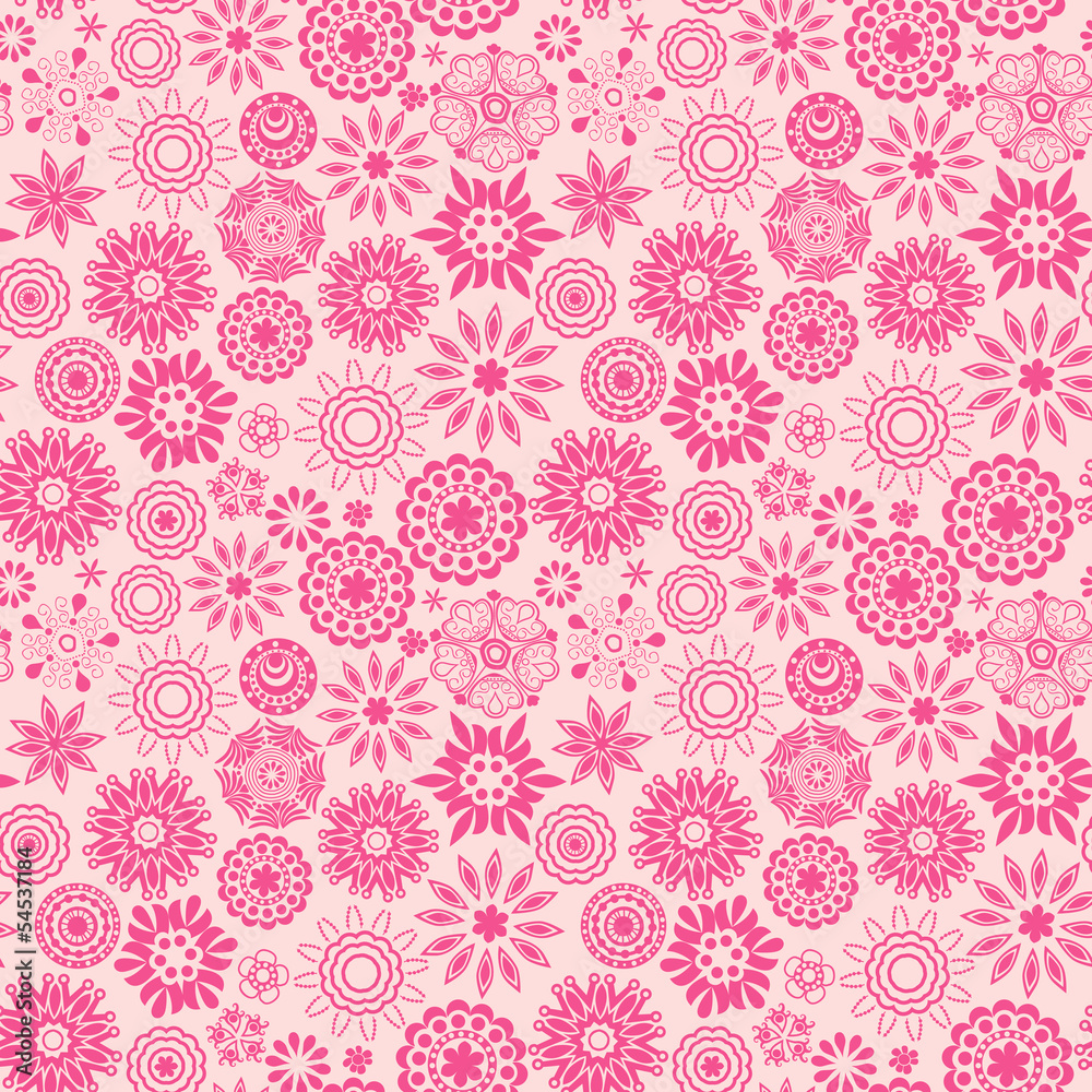 Floral seamless pattern with flowers. Copy square to the side an