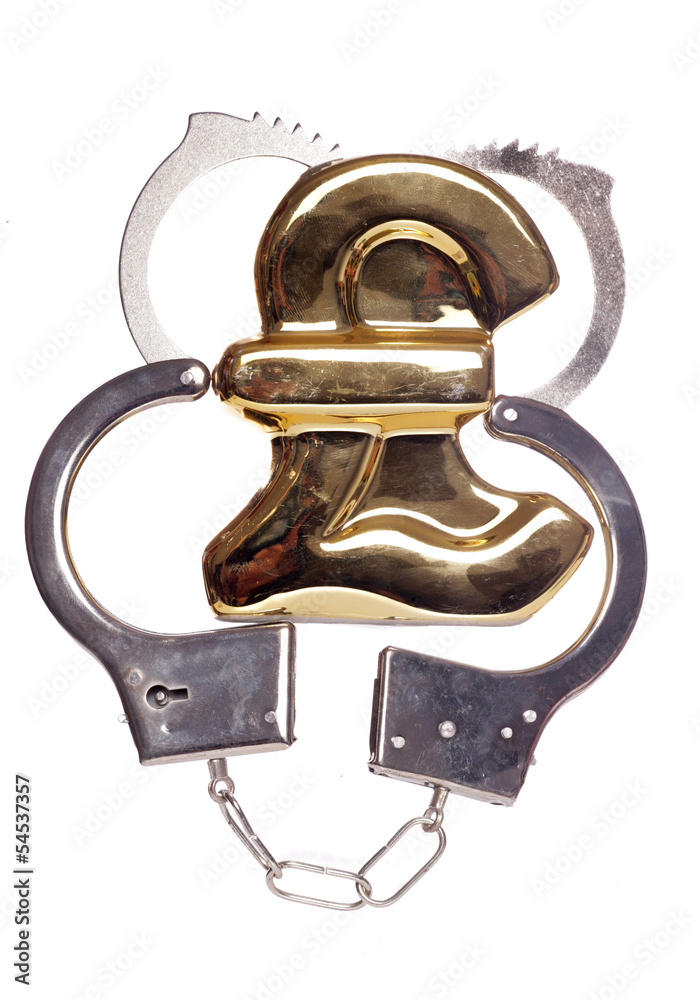 Obraz premium Handcuffs and pound sign
