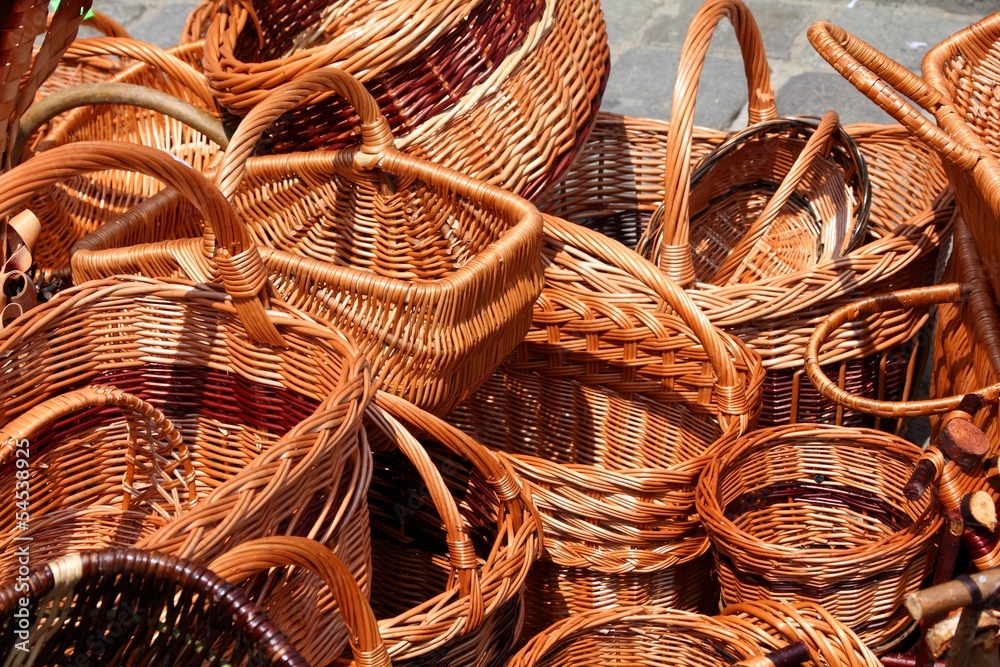 Wicker baskets - handicraft in Poznan, Poland