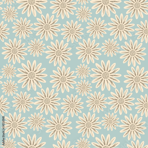 Seamless floral pattern. Flowers texture. Daisy.