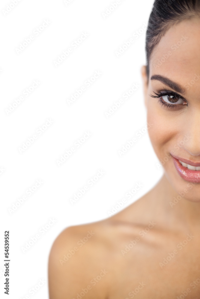 Woman smiling and looking at camera Woman smiling and looking at camera