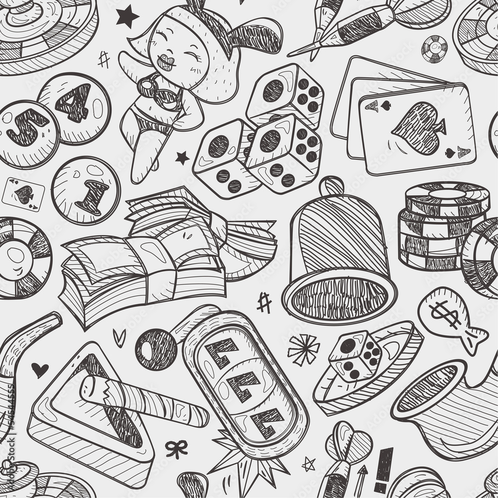 Quadro su tela seamless casino pattern